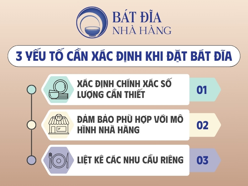 Các yếu tố cần xác định khi đặt bát đĩa số lượng lớn