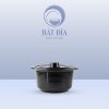 Thố Có Nắp 2 Quai Melamine Đen