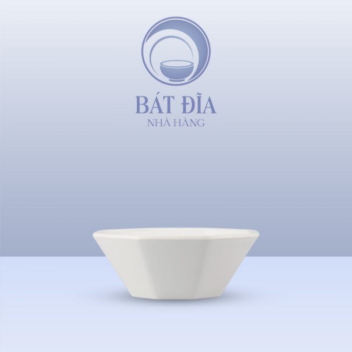 Tô Bát Giác Melamine Trắng