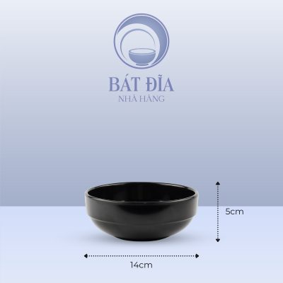 Kích Thước Tô Có Khất Kiểu Hàn Melamine Đen