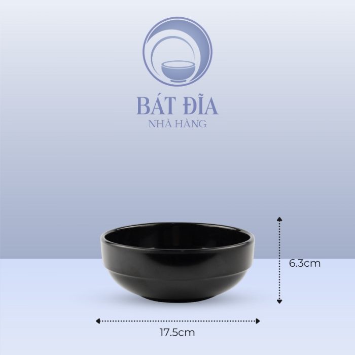 Kích Thước Tô Có Khất Kiểu Hàn Melamine Đen