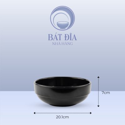 Kích Thước Tô Có Khất Kiểu Hàn Melamine Đen