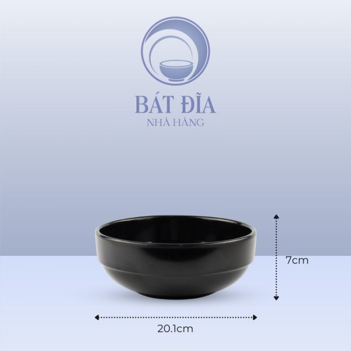Kích Thước Tô Có Khất Kiểu Hàn Melamine Đen