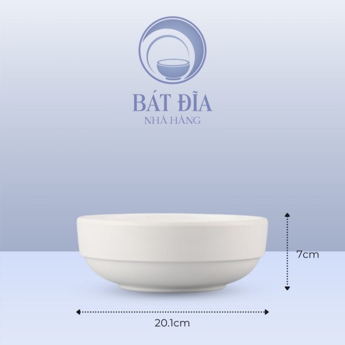 Kích Thước Tô Có Khất Kiểu Hàn Melamine Trắng
