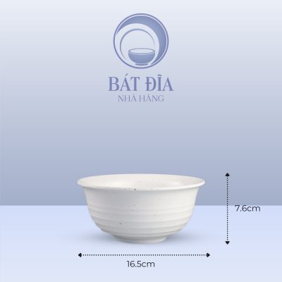 Kích Thước Tô Loe Có Vân Melamine Trắng