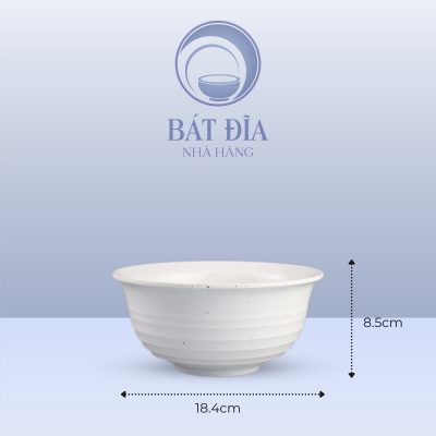 Kích Thước Tô Loe Có Vân Melamine Trắng