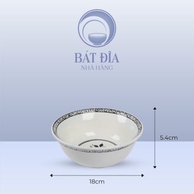 Kích Thước Tô Loe Men Trắng Vẽ Hoa Dây