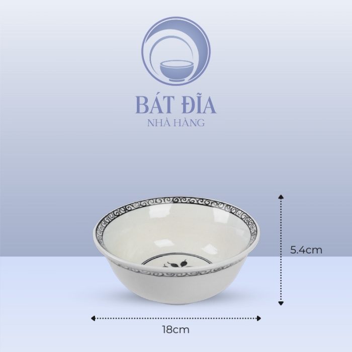 Kích Thước Tô Loe Men Trắng Vẽ Hoa Dây