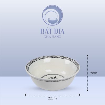Kích Thước Tô Loe Men Trắng Vẽ Hoa Dây