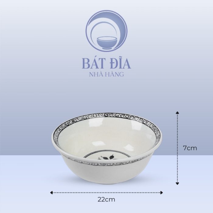 Kích Thước Tô Loe Men Trắng Vẽ Hoa Dây