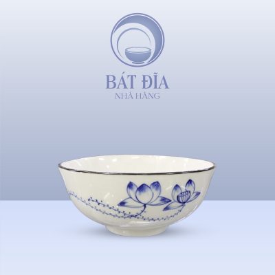 Tô Loe Men Trắng Vẽ Sen Lam