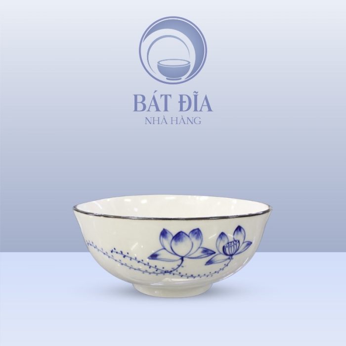 Tô Loe Men Trắng Vẽ Sen Lam