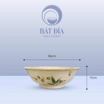 Kích Thước Tô Loe Men Xanh Đào Chuồn