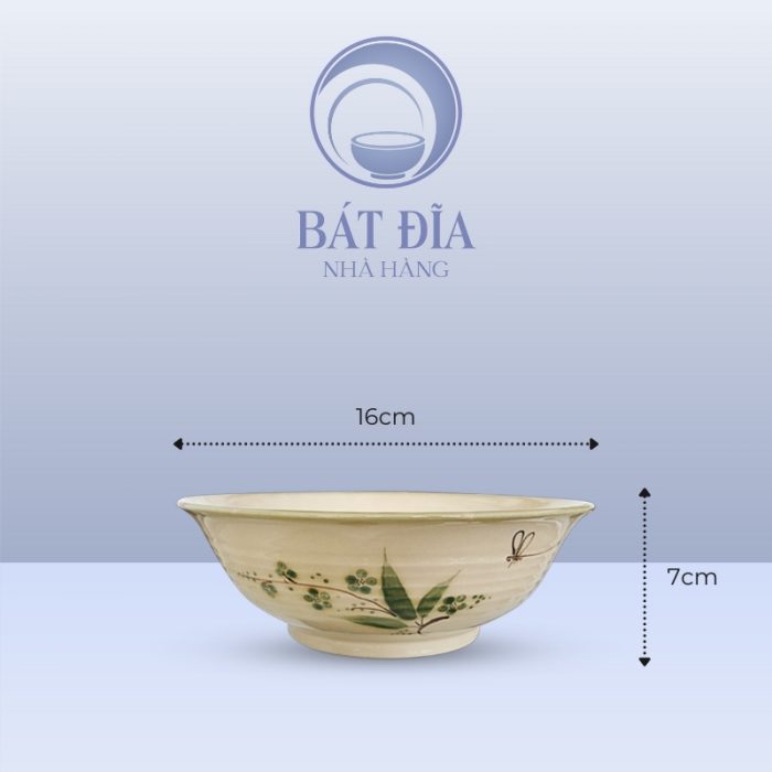 Kích Thước Tô Loe Men Xanh Đào Chuồn