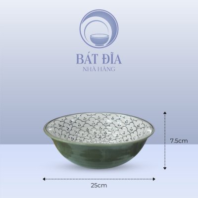 Kích Thước Tô Loe Men Xanh Hoa Bèo