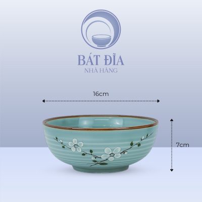 Kích Thước Tô Phi Men Lam Hoa Đào Trắng