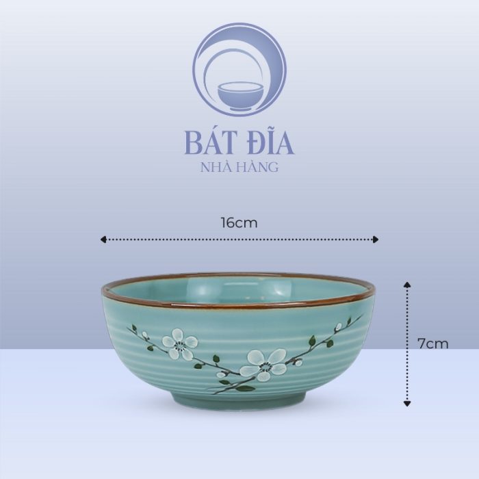 Kích Thước Tô Phi Men Lam Hoa Đào Trắng