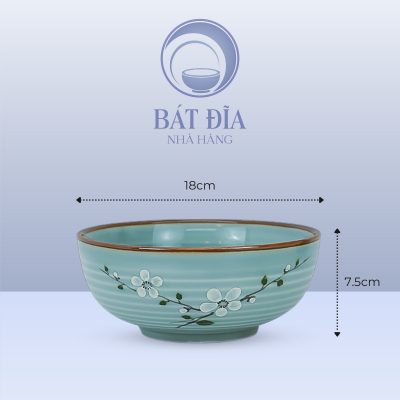 Kích Thước Tô Phi Men Lam Hoa Đào Trắng