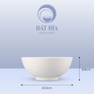 Kích Thước Tô Phở Dày Melamine Trắng