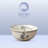 Tô Sâu Đựng Phở Men Trắng Ngà Vẽ Hoa Sen In Logo