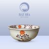 Tô Sâu Đựng Phở Men Trắng Vẽ Hoa Sen In Logo