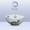 Tô Sâu Đựng Phở Men Trắng Vẽ Hoa Sen In Logo