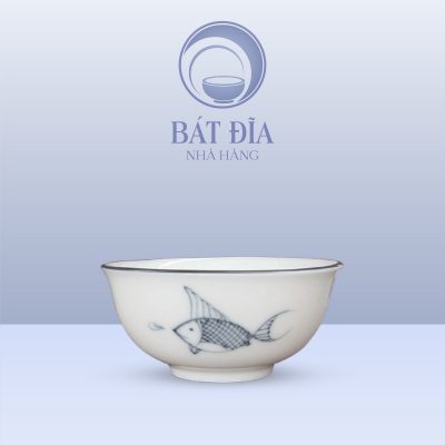Tô Sâu Men Kem Vẽ Cá Xanh