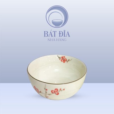 Tô Sâu Men Kem Vẽ Đào Đỏ