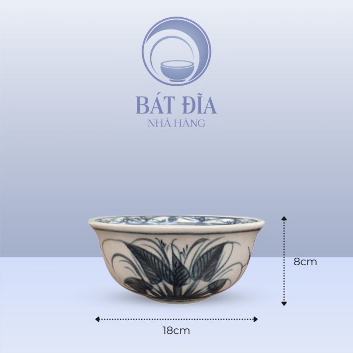 Kích Thước Tô Sâu Men Rạn Vẽ Chuồn Xanh