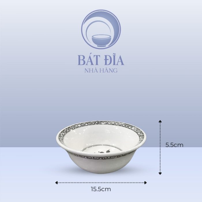 Kích Thước Tô Sâu Men Trắng Vẽ Hoa Dây