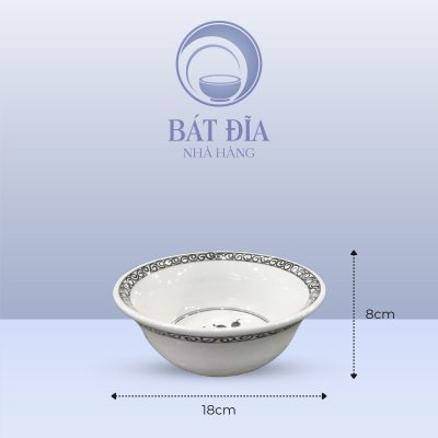 Kích Thước Tô Sâu Men Trắng Vẽ Hoa Dây