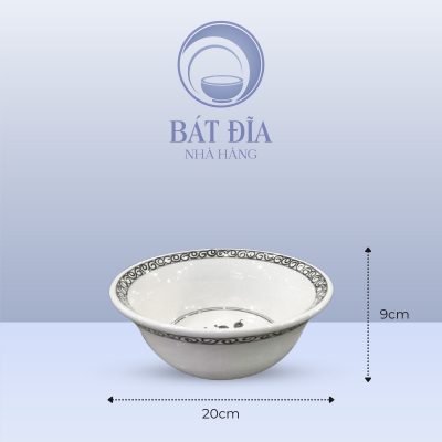 Kích Thước Tô Sâu Men Trắng Vẽ Hoa Dây