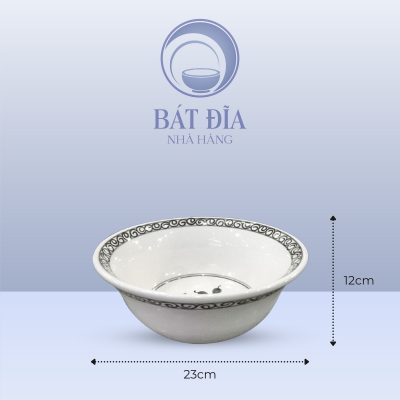 Kích Thước Tô Sâu Men Trắng Vẽ Hoa Dây
