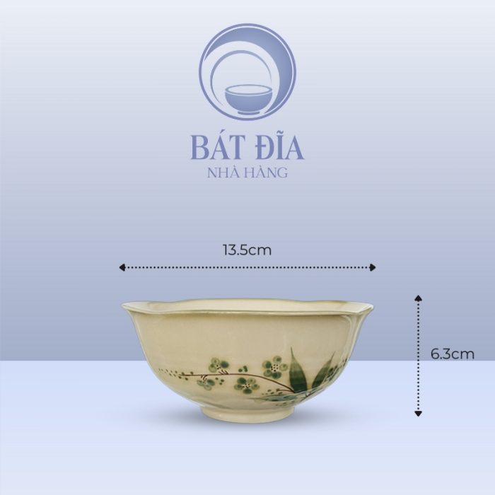 Kích Thước Tô Sâu Men Xanh Đào Chuồn