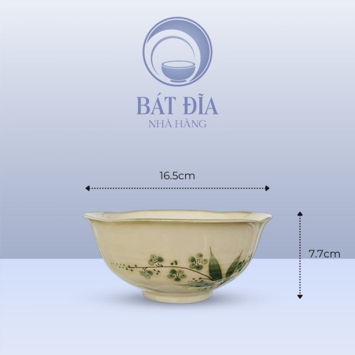 Kích Thước Tô Sâu Men Xanh Đào Chuồn