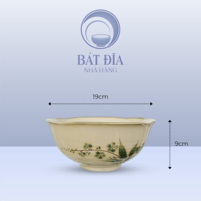 Kích Thước Tô Sâu Men Xanh Đào Chuồn
