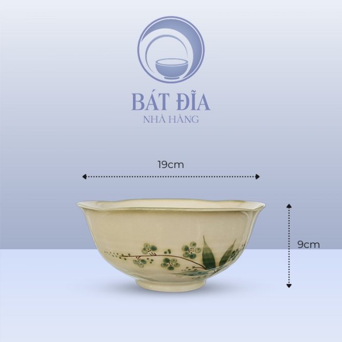 Kích Thước Tô Sâu Men Xanh Đào Chuồn