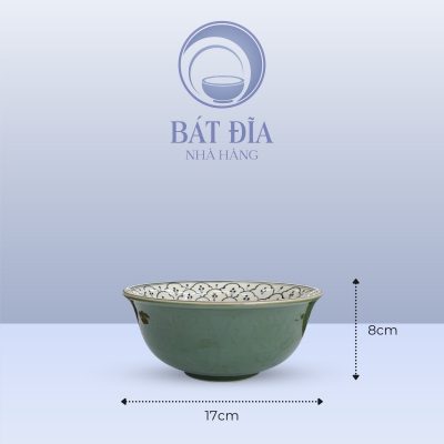 Kích Thước Tô Sâu Men Xanh Hoa Bèo