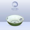 Tô Sâu Men Xanh Vẽ Hoa Sen In Logo