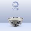 Tô Sâu Men Trắng Vẽ Hoa Sen Đen