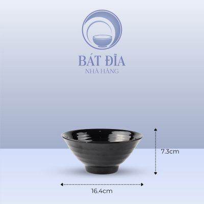 Kích Thước Tô Soup Nhật Melamine Đen
