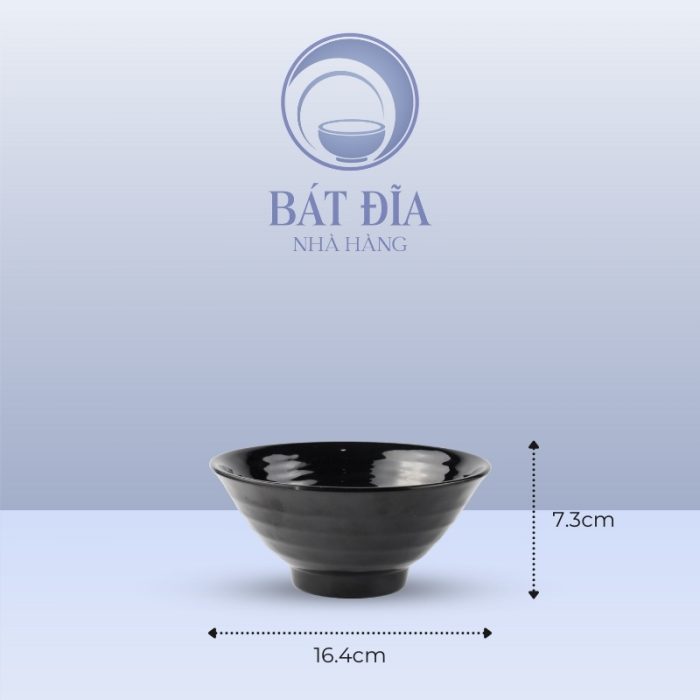 Kích Thước Tô Soup Nhật Melamine Đen