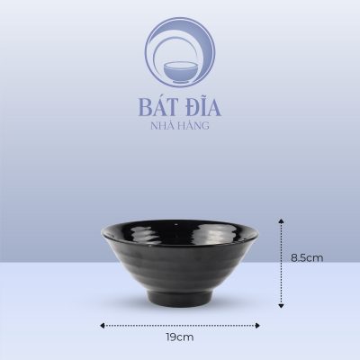 Kích Thước Tô Soup Nhật Melamine Đen