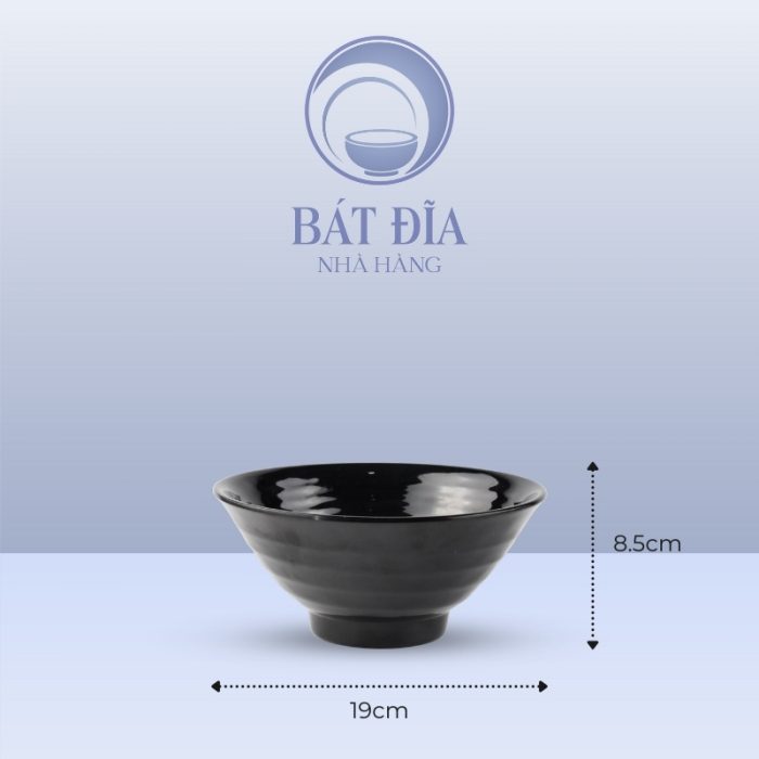 Kích Thước Tô Soup Nhật Melamine Đen