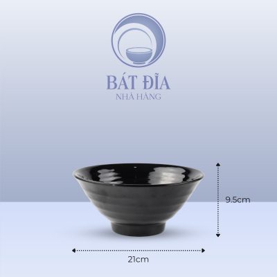 Kích Thước Tô Soup Nhật Melamine Đen