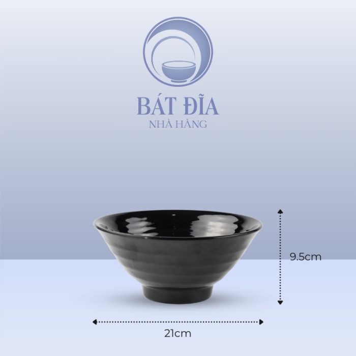 Kích Thước Tô Soup Nhật Melamine Đen