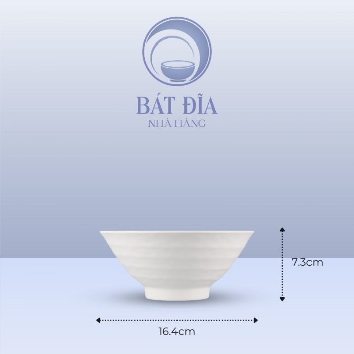 Kích Thước Tô Soup Nhật Melamine Trắng