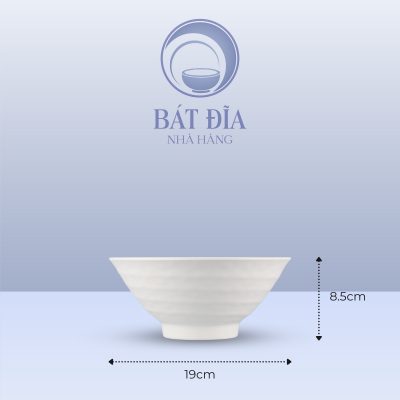 Kích Thước Tô Soup Nhật Melamine Trắng