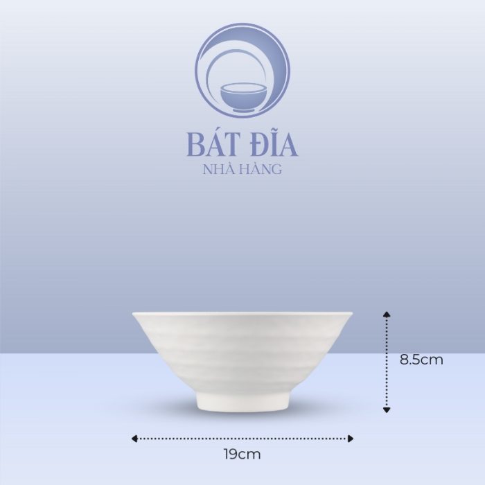 Kích Thước Tô Soup Nhật Melamine Trắng