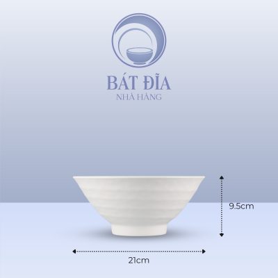Kích Thước Tô Soup Nhật Melamine Trắng